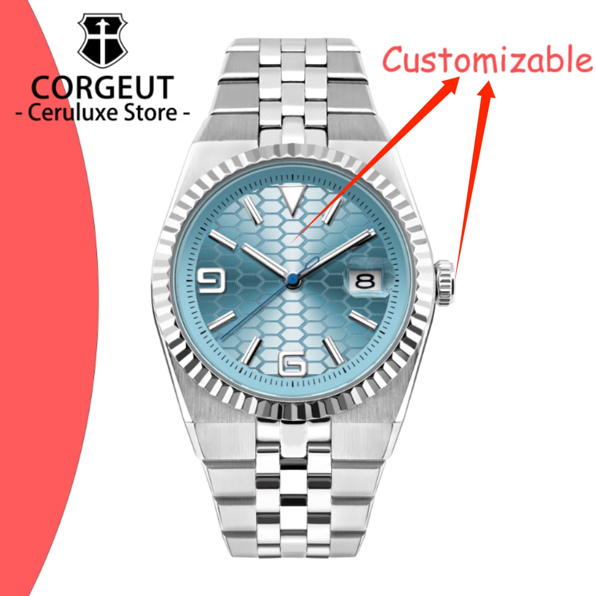 Paper Weight Crystal - CUSTOM Logo Diy 40mm NH35 Mechanical