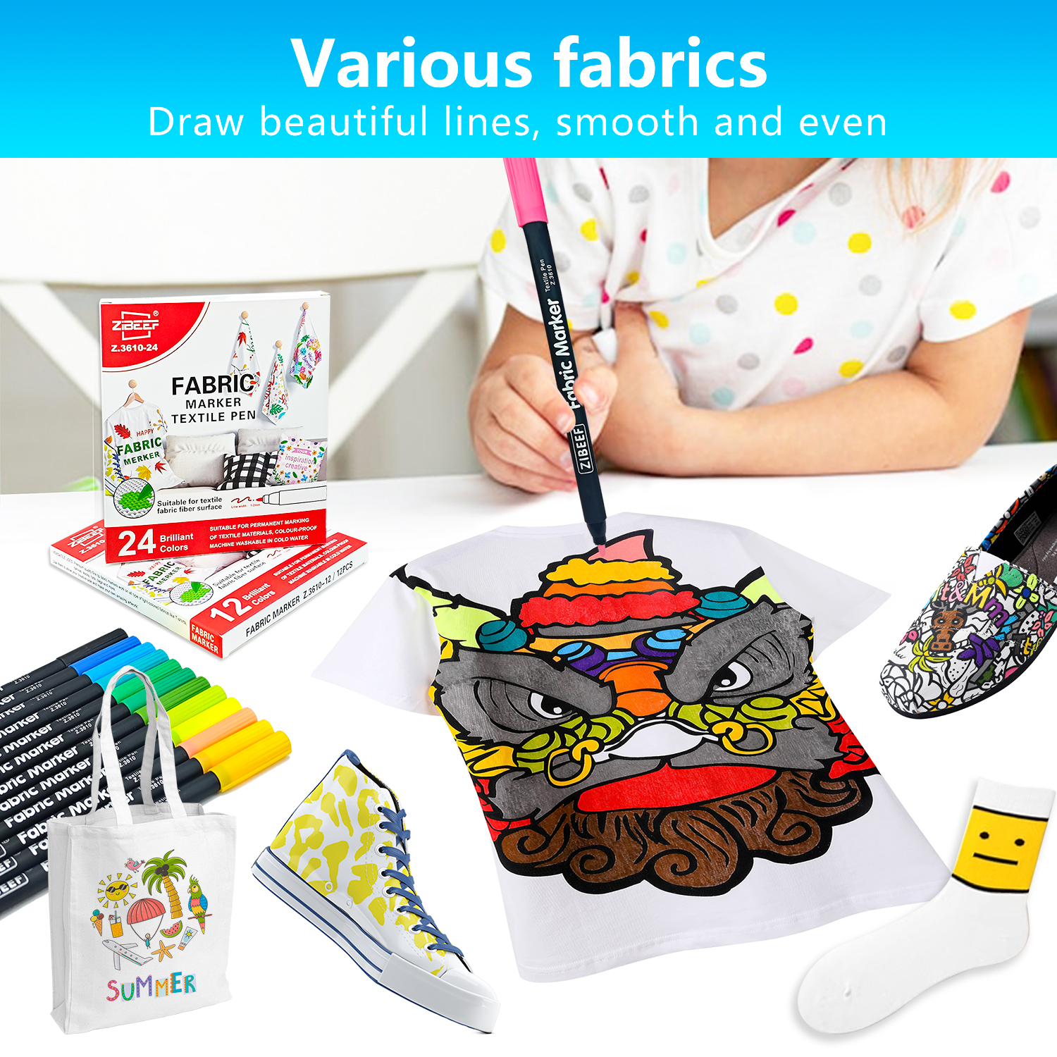 12/24 Color Fabric Markers-Fin – Correction Pen Fine recenzja i cena