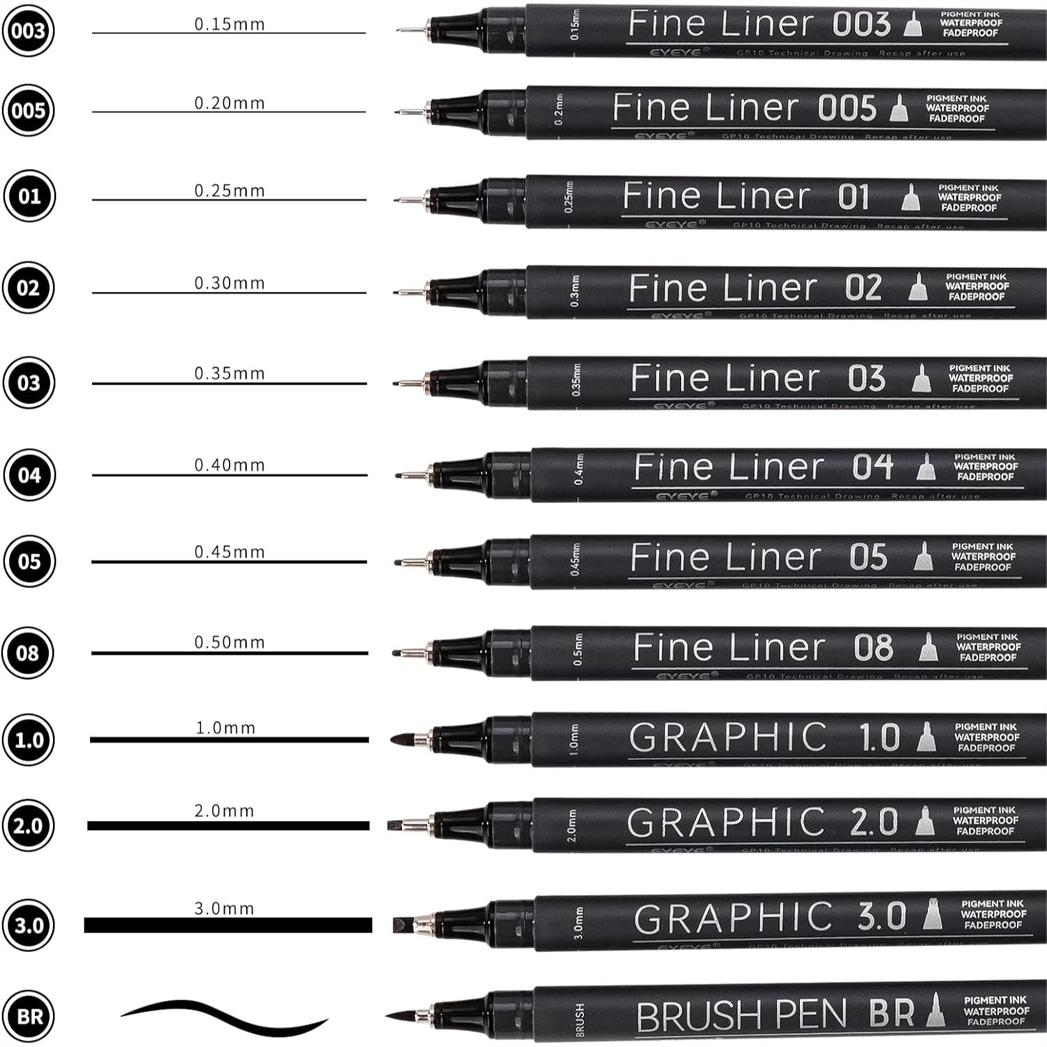 Micro Fineliner Pens Set, 12 B – Archive Box Set recenzja i cena