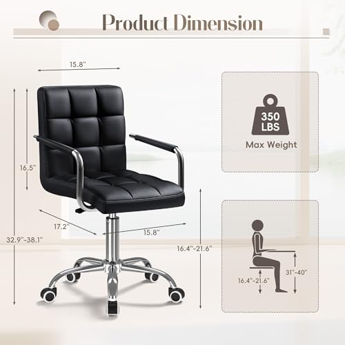 Black PU Leather Swivel Office – Leather Desk Pad recenzja i cena