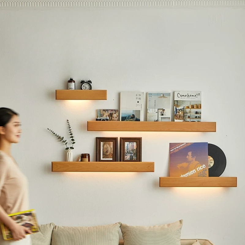 Solid Wood Wall Storage Shelf  – Magazine Holder Rack recenzja i cena