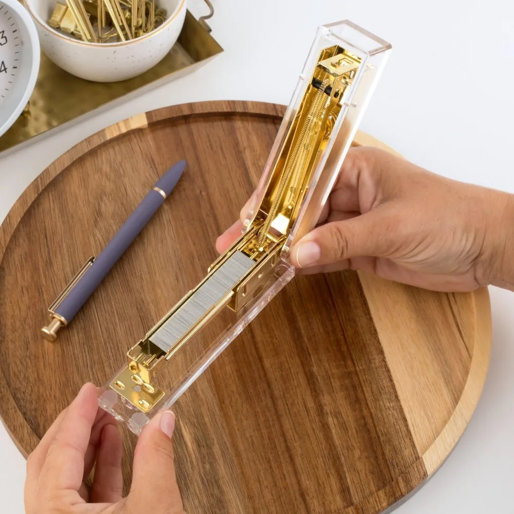 Compact Clear Acrylic Gold Sta – Stapler Half Strip recenzja i cena